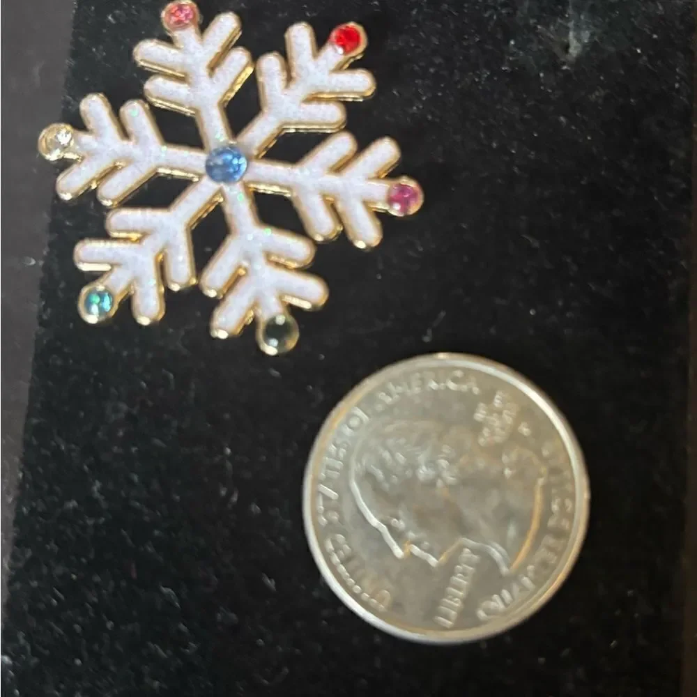 🎄❤️🎄 NEW Pink Stud Snow Flakes Earrings NWOT